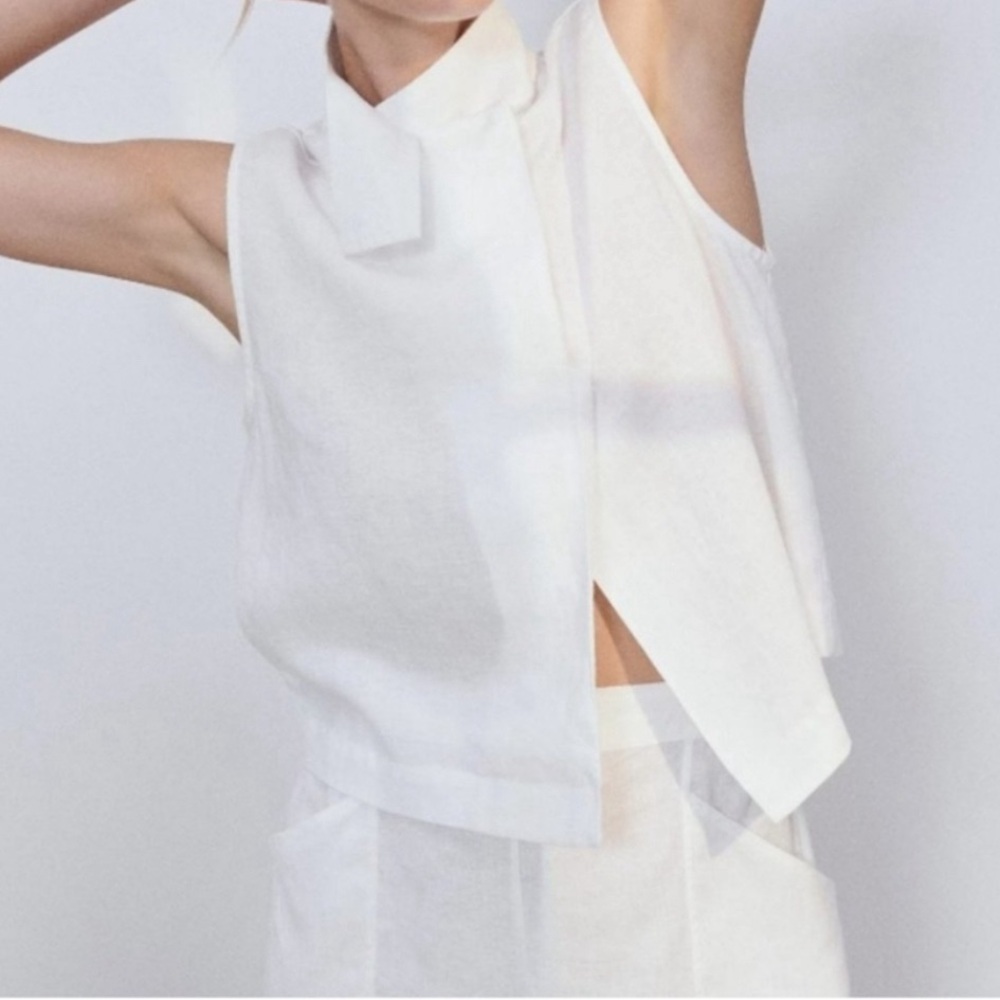 Lunya Woven Linen Sleeveless Shirt & Short Set